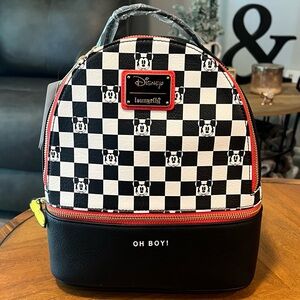LOUNGEFLY Disney Mickey Mouse Checkered Mini Backpack or Crossbody - BRAND NEW
